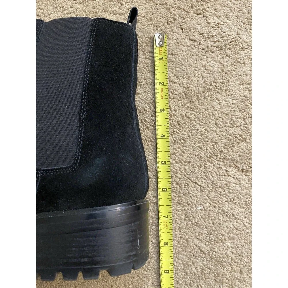 Quince Italian Suede Lug Sole Chelsea Boots Black Quiet Luxury Women’s Size 9